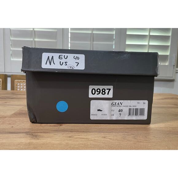 Robert Clergerie Men's Gian Oxford Dress Shoes Gris Leather Size 7 US 40 EU NIB - Picture 11 of 13